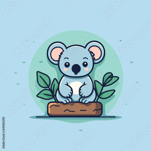Koala. Koala hand-drawn comic illustration. Cute vector doodle style cartoon illustration.