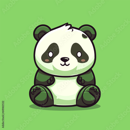 Panda. Panda hand-drawn comic illustration. Cute vector doodle style cartoon illustration.