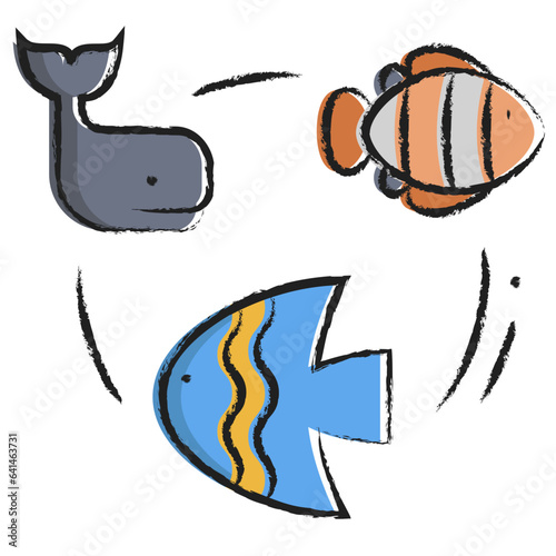 Hand drawn Fish-Ichthyology icon