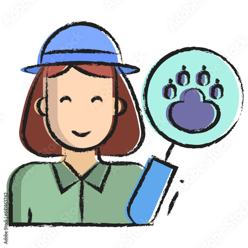 Hand drawn Zoologist icon