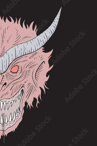 Nightmare face monster draw