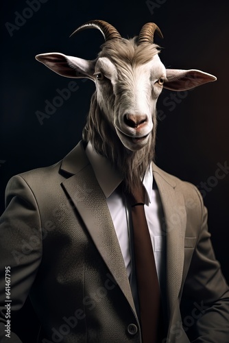 Goat business outfit trendy model pose generative ai