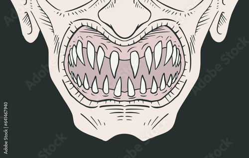 Creepy mouth draw