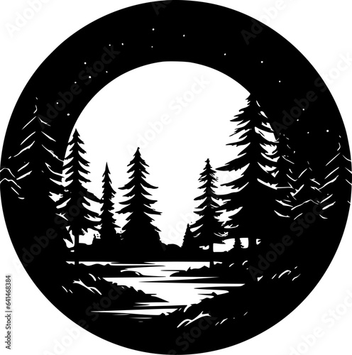 Forest | Minimalist and Simple Silhouette - Vector illustration