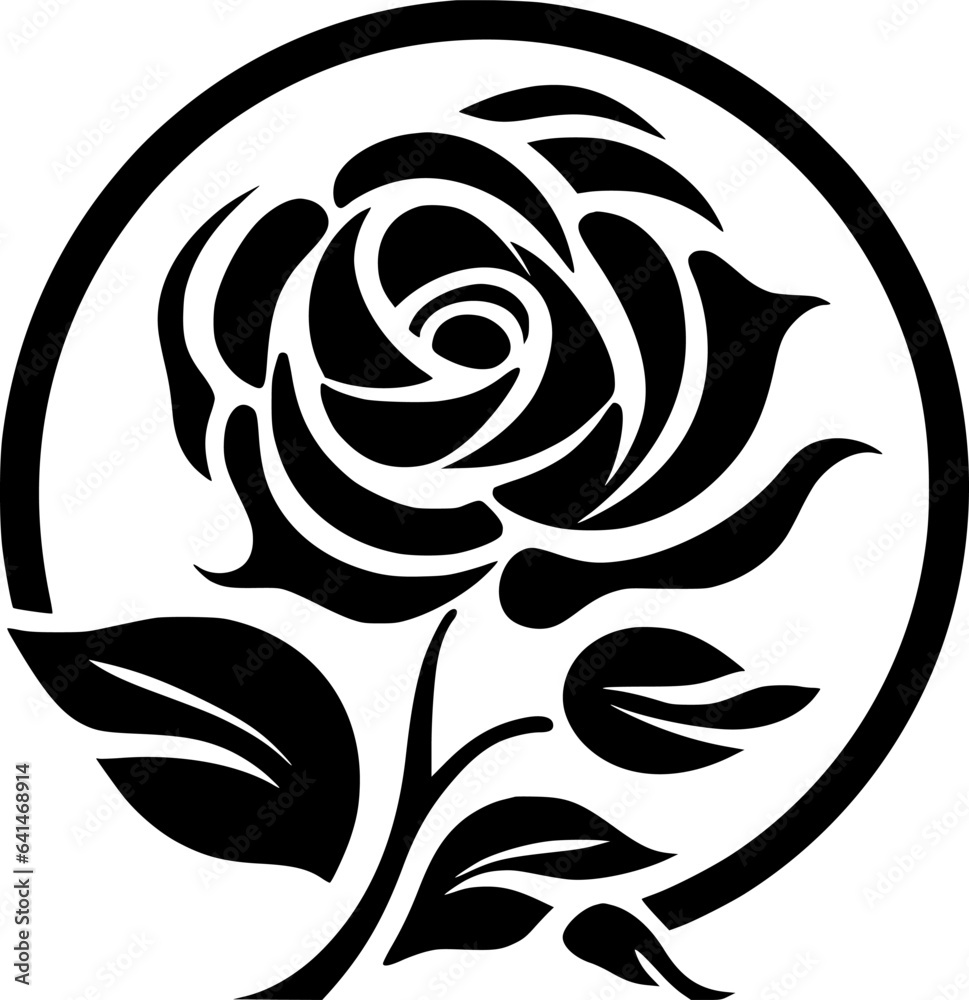Flower - Black and White Isolated Icon - Vector illustration Flower - Black and White Isolated Icon - Vector illustration