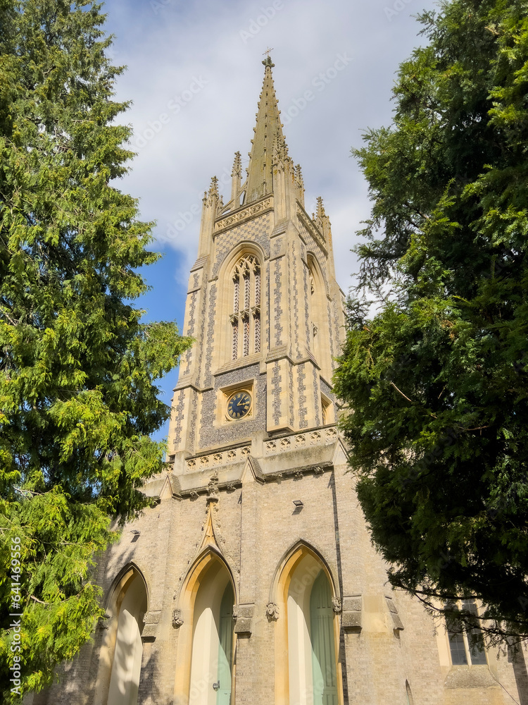 Close up of the tower of All Saints Church, Marlow Buckinghamshire, England