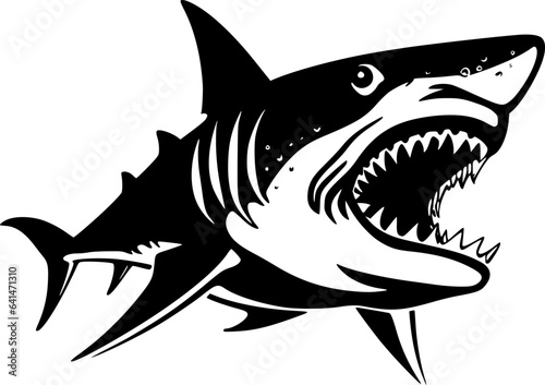 Shark   Black and White Vector illustration