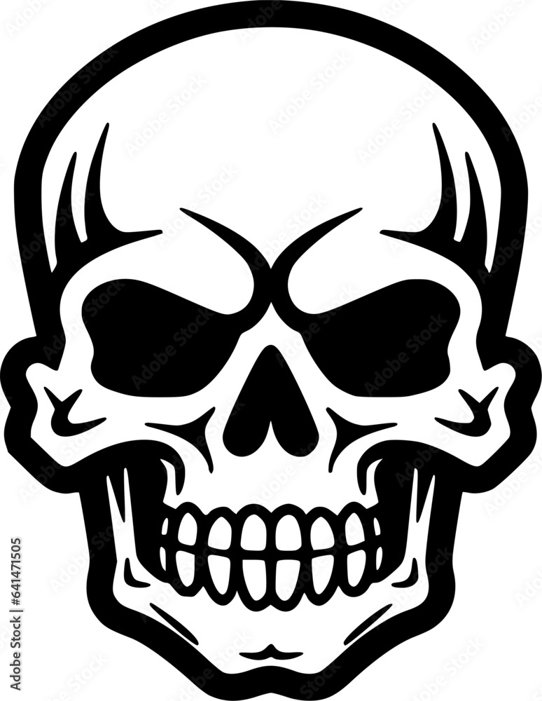 Obraz premium Skull | Black and White Vector illustration
