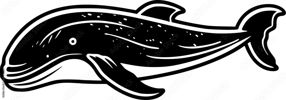 Whale | Black and White Vector illustration Whale | Black and White Vector illustration
