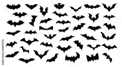 Collection of halloween bats silhouettes