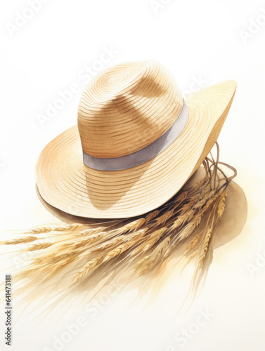 straw hat isolated on white