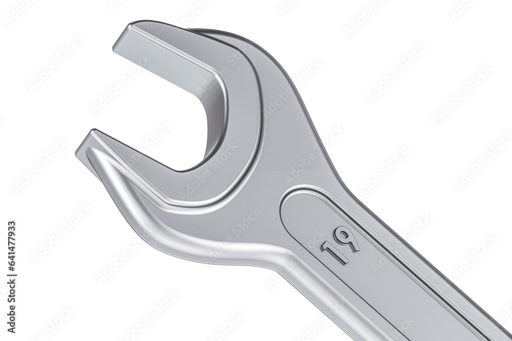 Wrench, spanner closeup. 3D rendering isolated on transparent background Wrench, spanner closeup. 3D rendering isolated on transparent background