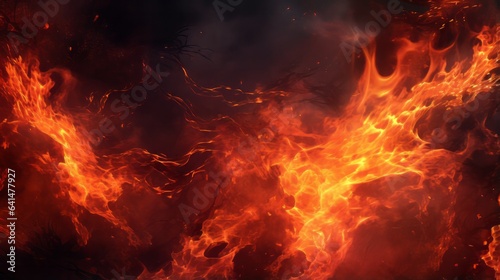 Photo of a mesmerizing display of fiery flames up close