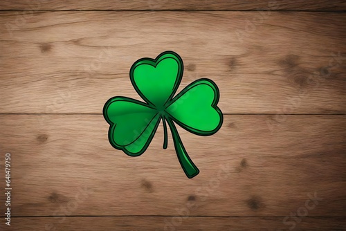 four clover on wooden background