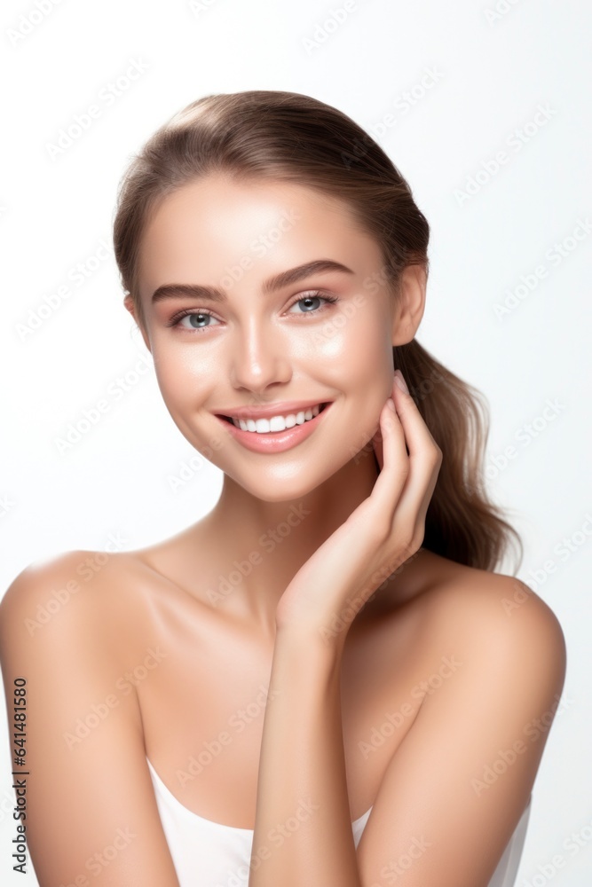 Beautiful young female model in concept of skin care Beautiful young female model in concept of skin care