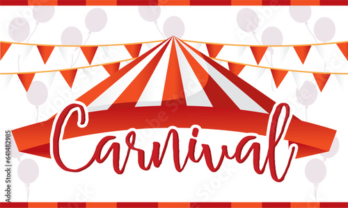 Isolated carnival tent roof Amusement park Vector