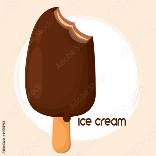 Isolated colored chocolate popsicle sketch icon Vector