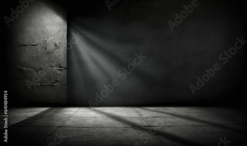 Rough Texture Background of Black Wall and Concrete Floor for Edgy Design Projects