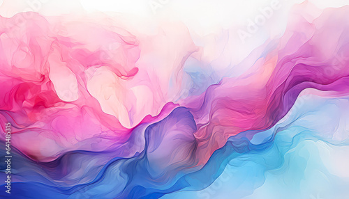 An abstract watercolor background with pastel colors and textures is soft and dreamy. The colors are blended together seamlessly