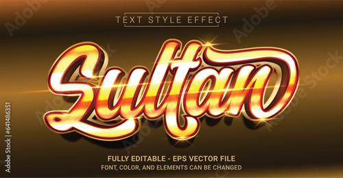 Sultan Text Style Effect. Editable Graphic Text Template.