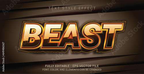 Beast Text Style Effect. Editable Graphic Text Template.