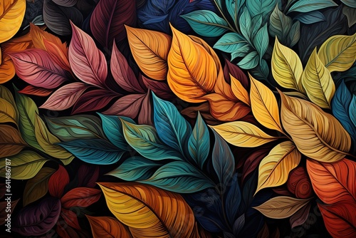 A colorful abstract illustration. Forest foliage background