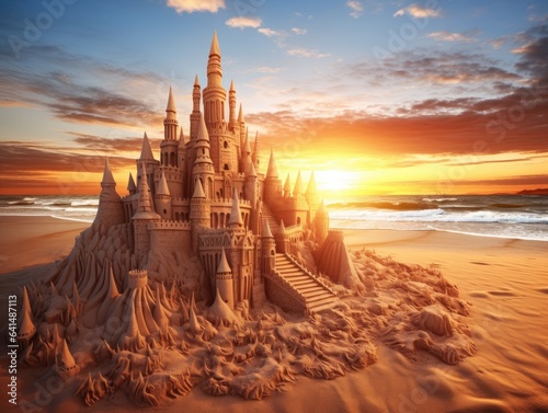 a sand castle on a beach © sam