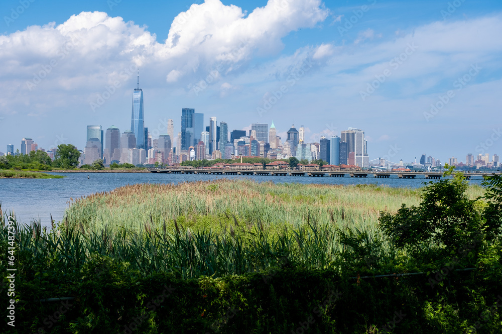 Manhattan skyline viewed from Liberty State Park in summer Manhattan skyline viewed from Liberty State Park in summer
