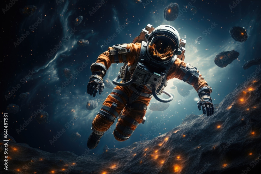 Fototapeta premium an astronaut floating in space