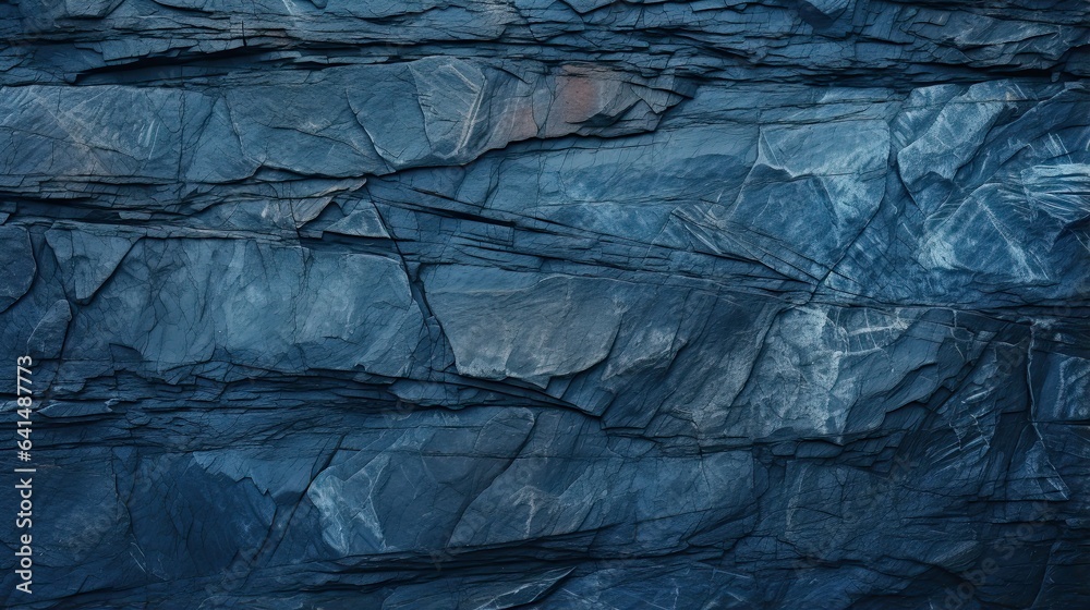 Close-up of dark blue rock texture with cracks, rough rock surface, granite and stone background for design, nature Close-up of dark blue rock texture with cracks, rough rock surface, granite and stone background for design, nature