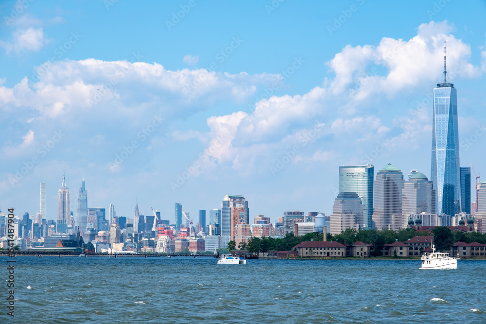 Manhattan skyline viewed from Liberty State Park in summer