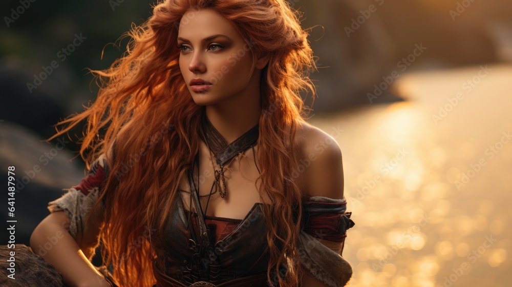 a woman with long red hair a woman with long red hair