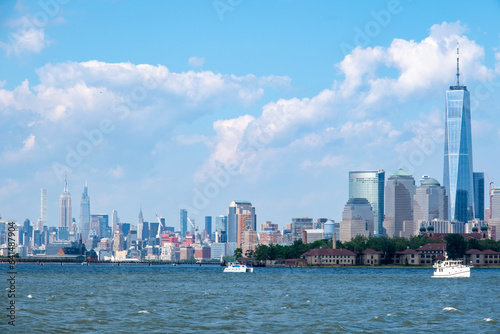 Manhattan skyline viewed from Liberty State Park in summer © Michele