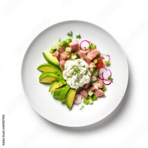 Healthy Plate of Tuna, Avoc...