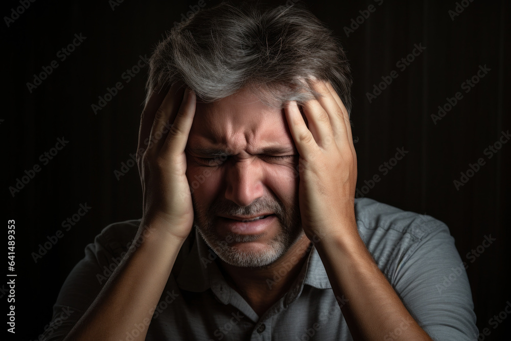 Man is suffering from severe headache Man is suffering from severe headache