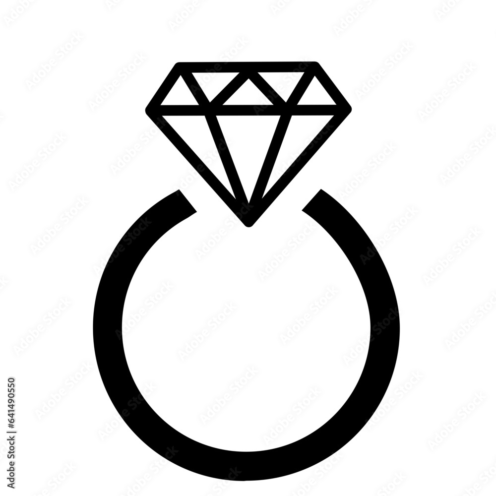 Diamond engagement ring vector icon Diamond engagement ring vector icon