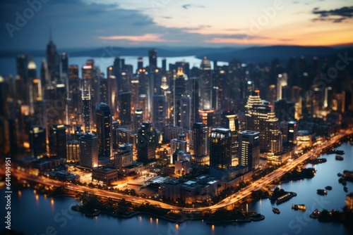 俯瞰した都市風景,Generative AI AI画像 © beeboys
