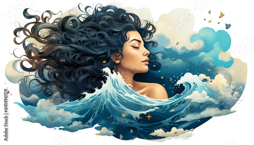 Elegant Mermaid Illustrations and Clipart, Vibrant Mermaid Vectors and Female Illustrations photo