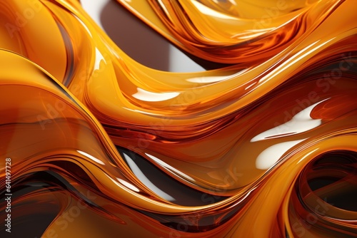 abstract wallpaper, liquid yellow lines of caramel nougat or glass
