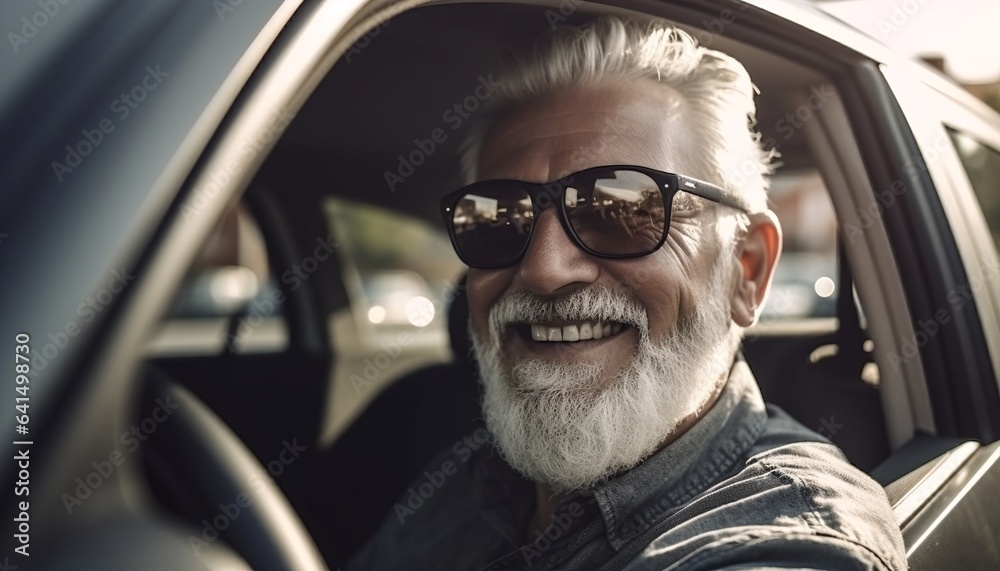 An elderly male driver, generative ai An elderly male driver, generative ai
