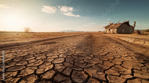 drought-affected farm, signifying climate change's impact on food security generative ai