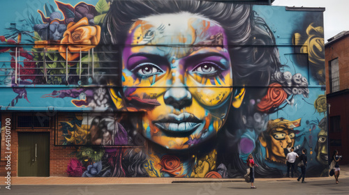 A vibrant mural depicting a woman s face adorning a building in Colombia