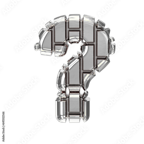 Symbol made of silver vertical bricks