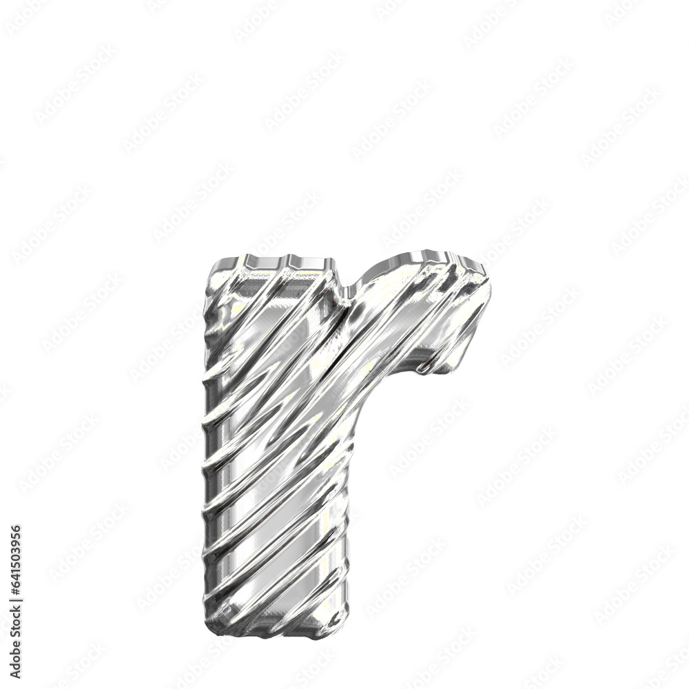 Ribbed silver symbol. letter r Ribbed silver symbol. letter r