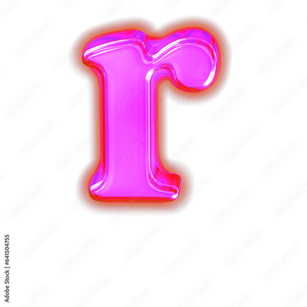 Symbol made of glowing purple. letter r Symbol made of glowing purple. letter r