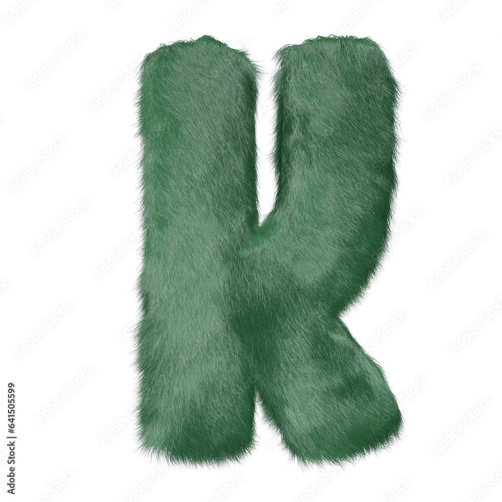 Symbol made of green grass. letter k Symbol made of green grass. letter k