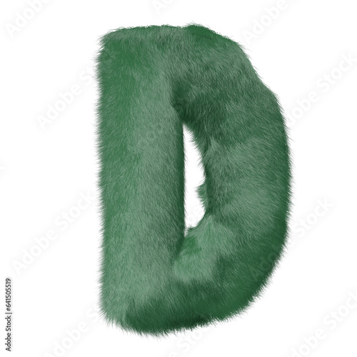 Symbol made of green grass. letter d