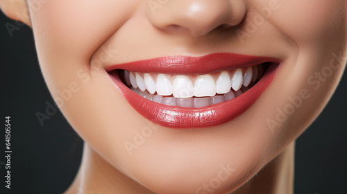 A Close-Up of a Girl's Lips Forming a Beautiful Smile, Radiating Happiness and Positive Vibes