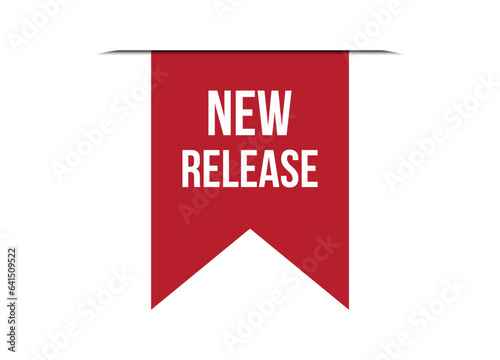 new release red banner design vector illustration