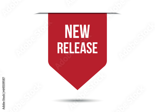 new release red banner design vector illustration